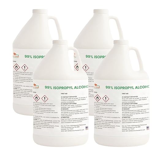 99% Pure Isopropyl Alcohol, 99 Percent IPA 4 Gallons, USP Grade, Made in The USA (4 * 1 Gallon)