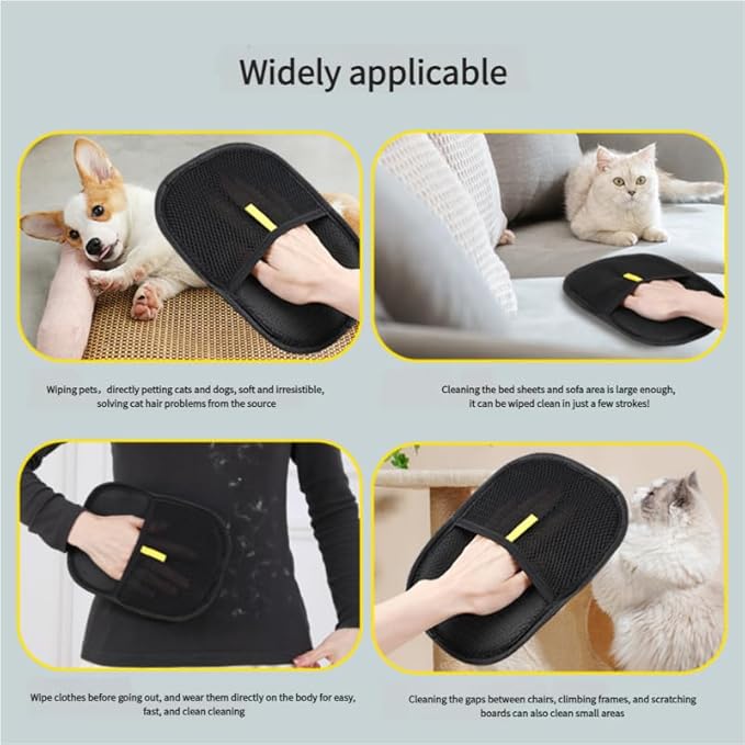 2 Pcs Pet Hair Removal Glove for Cats & Dogs: 2025-Clean Fast, Live Fur-Free. Electrostatic.