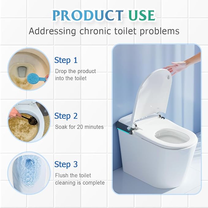Toilet Cleaner, 2025 Upgrade Multipurpose Toilet Bowl Cleaner Toilets Cleane, Self Activating Powder for Toilets Bowls Cleaning, Powerful Foaming Toilets Bowls Cleaner, Deep Cleaning Tool (2)