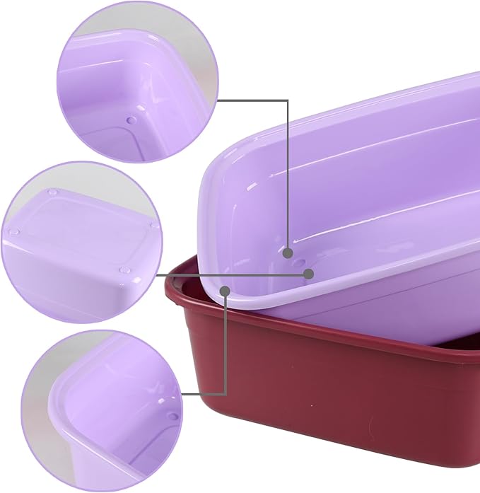 Saedy 14 Qt Plastic Dish Pan, Pack of 4 Rectangular Washing Basin