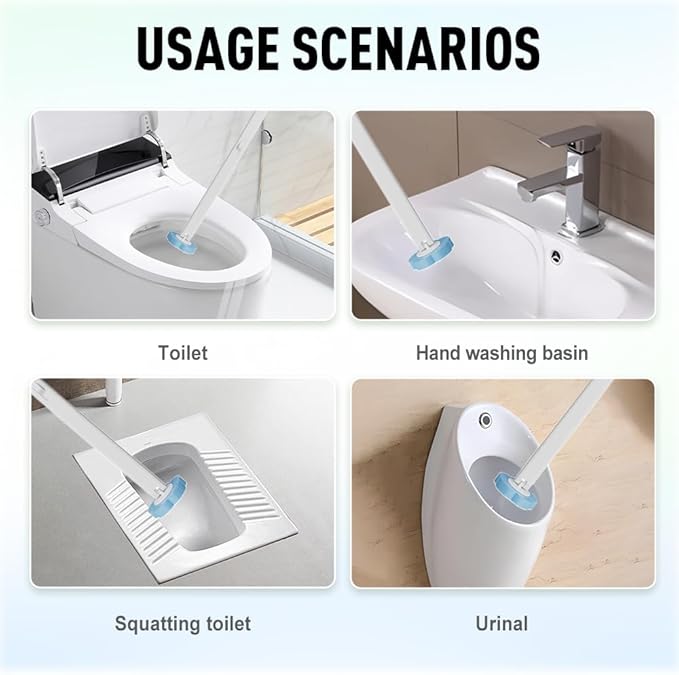 Disposable Toilet Cleaning System: Toilet Brush & Holder Kit with 18PCS Pre-Soaked Cleaner Wall-Mount Scrubbing Toilet Brush Bathroom Cleaning Kit (36-Pack Lemon Brush Head)