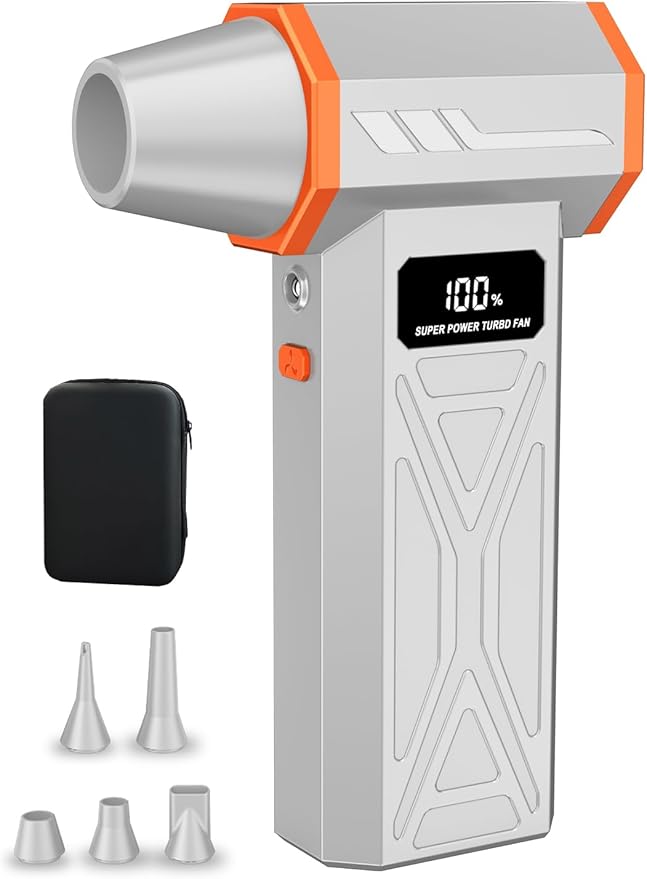 Aicevoos AS-S50 Electric Air Duster-130000RPM Super Power Cordless Air Duster, 4-Gear Adjustable Mini Blower with Fast Charging, Dust Blower for Computer, Keyboard, House, Outdoor and Car | Gray