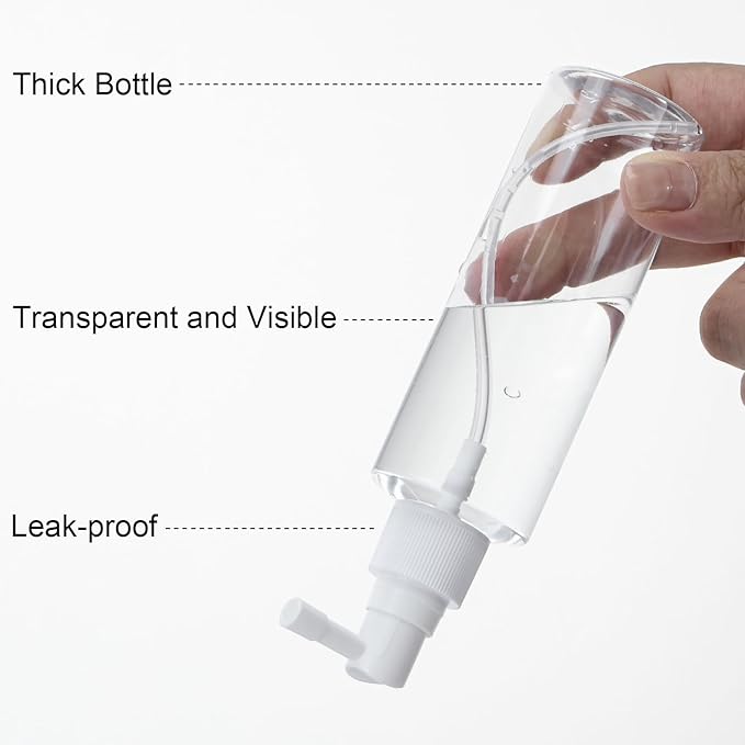 Yebeauty 6 Pack 100ml/3.3oz Refillable Travel Size Spray Bottle Plastic Lightweight Mini Spray Bottles Empty with Tight Cap Reusable Sprayer Atomizers for Gardening Perfumes Skincare Cosmetics, Clear