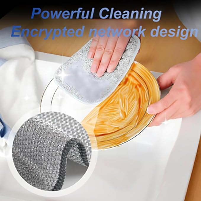 Double-Side Scratch-Free Wire Dishcloth, Multipurpose Wire Dishwashing Rags for Wet and Dry Non Scratch Dishcloth Rag, Reusable Metal Scrubbing Pads Sponge Cloths for Kitchen Cleaning (15pcs)