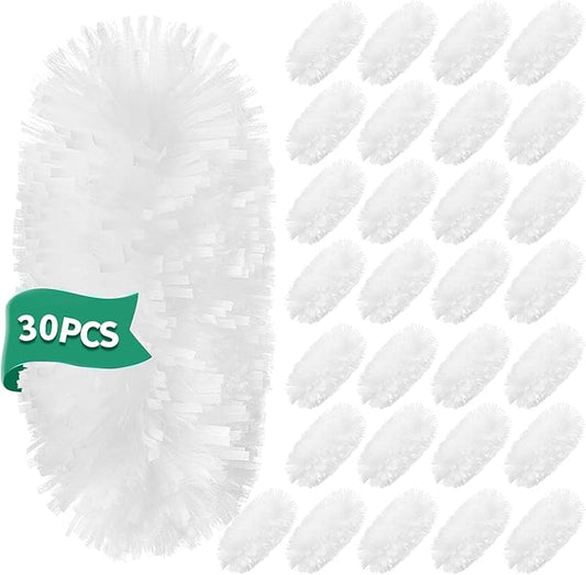 Senowi 30 Count Electrostatic Duster Refills Compatible with Swiffer Duster, Multi-Surface Dusting Refills, Microfibre Feather Dusters for Cleaning, White Unscented