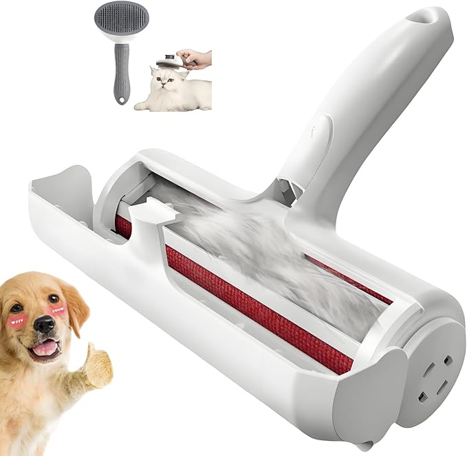 CLPCLP Roller Pet Hair Removal Tool，Reusable Lint Roller - Cat and Dog Hair Remover for Furniture，Dog Brush for Shedding，Portable Multi-Surface Fur Removal Tool (Sofas,Carpets,Clothing,Bed Sheet)
