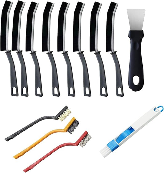 Htydjd 13 Pcs Crevice Cleaning Brush Tools Thin Hard Bristle Gap Brushes Small Spaces Cleaning Supplies for Bathroom Shower Bottle Corner Grout Kitchen Toilet Cup Sink Window Track Narrow Crevice Tool