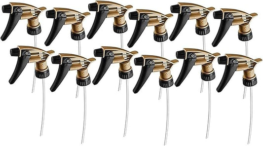 Force 5 Model 320 ARS Trigger Sprayer (12) Pack. Heavy Duty Acid Resistant Trigger Sprayer, Black/Gold, 9-1/4" Dip Tube, 28mm Neck Finish