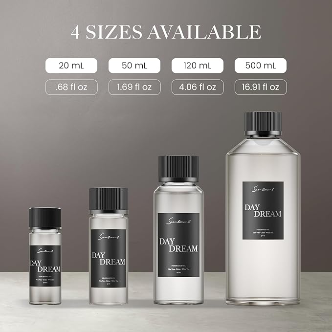 Scentiment Diffuser Oil - Day Dream | Inspired by Westin® Hotel White Tea Scent | Aromatherapy Home Fragrance| Luxurious Scent with Notes of Aloe Vera, Cedar, White Tea (50ml)