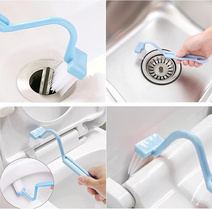 Xemnys Toilet Brush, Deep Cleaner Silicone Toilet Brushes with Long Handle, Toilet Rim Corner Crevice and Tile Grout Groove Gap Cleaning Brush for Home, Bathroom, Shower, Small Spaces