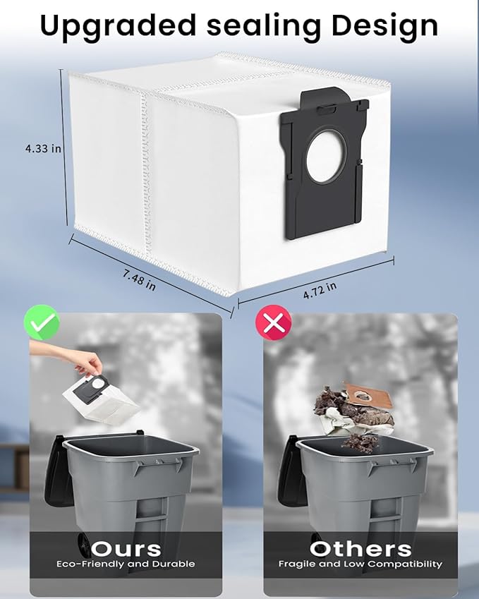 3.2L Large Disposable Dust Replacement Vacuum Bags for Dreame X40 Ultra/X30 Ultra/L40 Ultra/Robot Vacuum,Dirt Disposable Replacement Vacuum Bag (X40 Ultra Dust Bag x18)