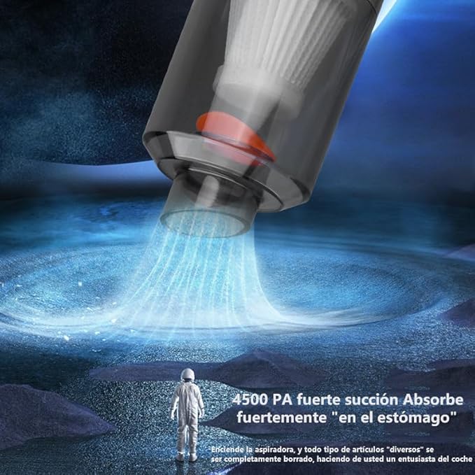 BGGJJ Car Vacuum Portable Cordless, Handheld Vacuum Cordless with 30Mins Rechargeable Battery, 90W High Power, Small Handheld Vacuum Cleaner for Car, Home, Pet Cleaning,Office. (ImageColor)