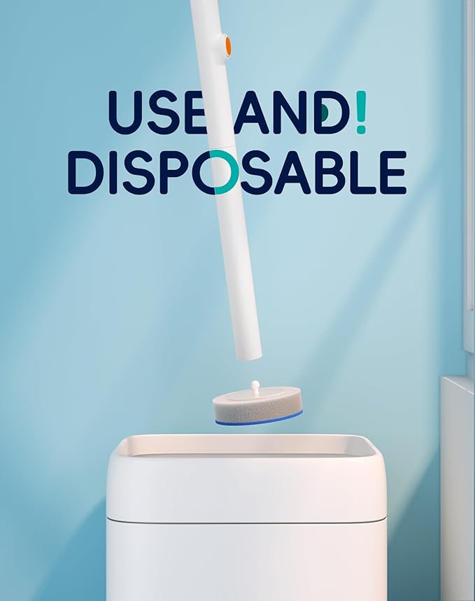 LFBEAR Disposable Toilet Cleaning System - Toilet Wand Kit with 36 High-Performance Refills, Wall Mounted Brush and Holder for Deep Cleaning Bathroom (Brush + 36 Refills)
