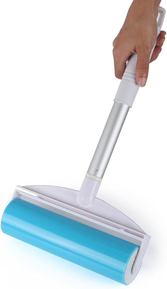 iLifeTech Reusable Sticky Picker Set Cleaner Lint Roller Pet Hair Remover Brush, Blue 8 inch Large Size + Pocket Size