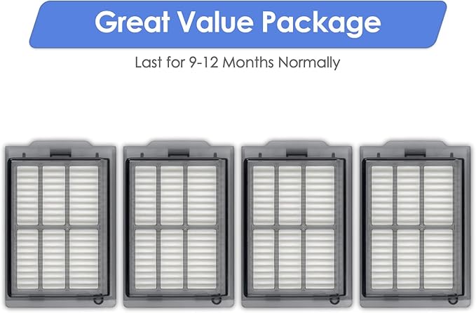 (4 Pack) Plus 405 Combo Replacement HEPA Filters Compatible with iRobot Plus 505 Combo robot + AutoWash dock/Plus 405 Combo Robot Vacuum, Canister Filters, Upright Filter
