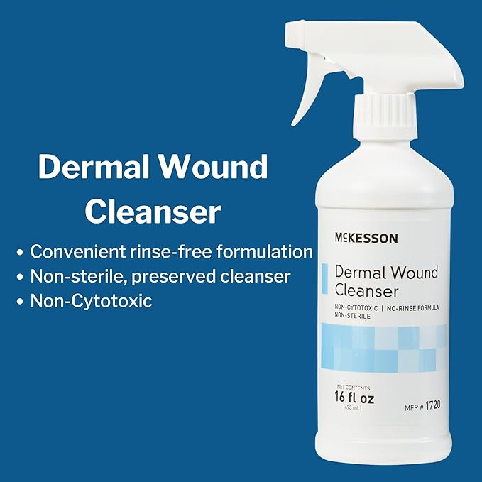 McKesson Dermal Wound Care Cleanser Spray, 16 oz [6 Count] First Aid Wash Solution for Minor Injuries, Cuts, Burns, Scrapes, Sores