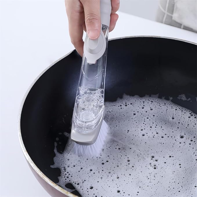 Xicennego Dishwand Set, No-Scratch Soap Dishwashing Brush Scrubber, Kitchen Cleaning Sponge Cleaning Brush for Pots, Dishes, Sink, Comes with 1 Replacement Brush Head and 2 Sponge Heads