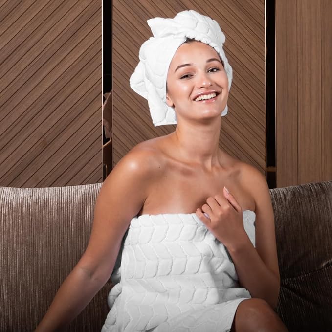 BAGNO MILANO Turkish Bath Towels, Soft Plush Jacquard Luxury Bath Towels, Quick Dry Towel Set (Black, 3 pcs Towel Set)
