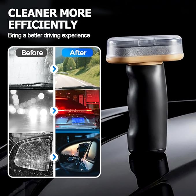 Handheld Glass Oil-Film Remover, 2026 Upgrade Glass Emulsion Cleaner, New Glass Cleaning Board, Automotive Oil Film Cleaning Brush for Car Windows (2, Medium)