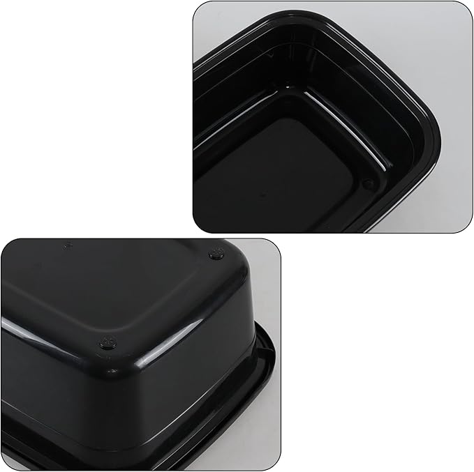 3-Pack 16 Quart Plastic Wash Basins, Rectangular Dishpan Tub, Black