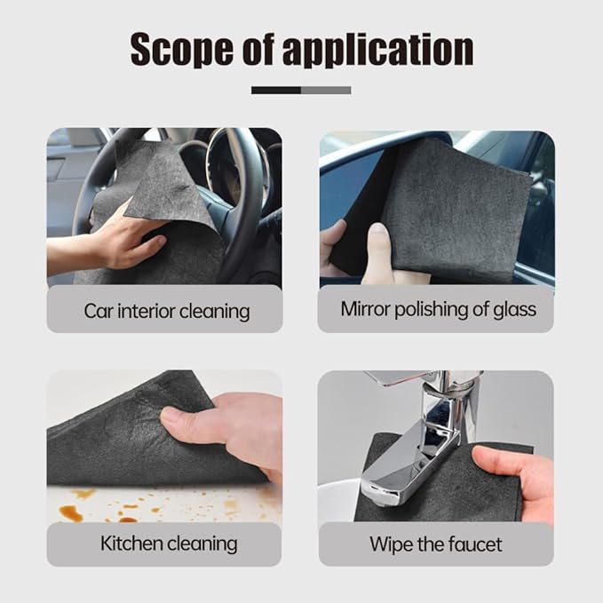 Thickened Magic Cleaning Cloth, 2026 Upgrade Reuseable Streak Free Microfiber Cloth Magic Fiber Microfiber Cleaning Cloth, Multipurpose Miracle Rags for Kitchen, Window, Glass, Cars (5Pcs, 16x12 in)