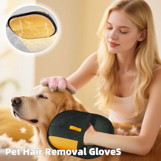 ZONCIHO Pet Hair Remover, Pet Hair Removal Gloves for Carpet, Couch, Furniture, Car Seat, Upgraded Pet Hair Removal Tool (3PCS)