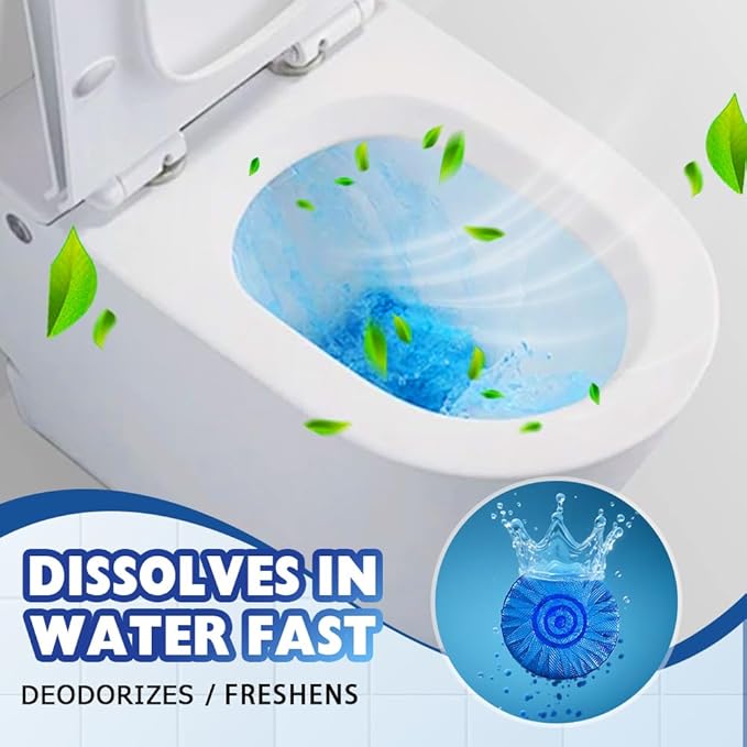 Automatic Toilet Bowl Cleaner, 2025 New Toilet Cleaning Tablets, Long Lasting Tank Cleaner for Bathroom, Convenient Blue Deodorizer, Easy Flush Cleaner Tablets for Home (30)
