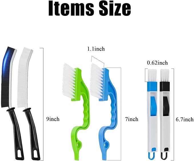 TuTuYa 11PCS Crevice Cleaning Brush, Small Gap Cleaning Brushes Set Ideal for Cleaning Kitchen, Bathroom,Window Grooves, Corners, Sinks, Washbasins, Faucets, Bathtubs, Stove and Tiles