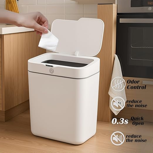 Two Green Smart Sensor Trash cans with a Capacity of 3.2 gallons, Supporting Multiple Opening Methods, Waterproof Design, Anti Odor Design, Fast Response, Suitable for Kitchens,bedrooms,Offices, etc