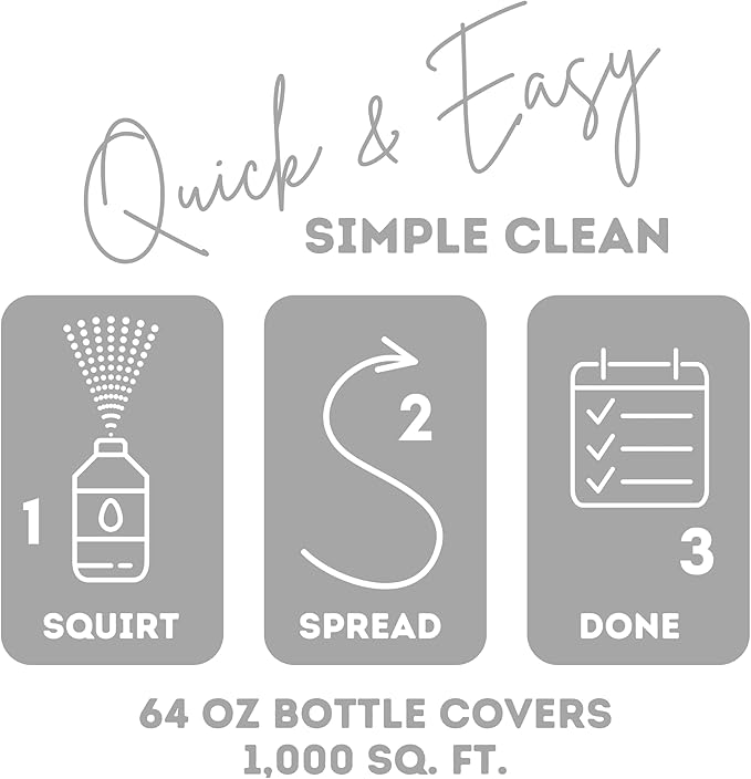Quick Shine Hardwood Floor Cleaner 64oz, 4Pk| Use in Spray & Vac Mops| Removes Dirt & Scuff Marks| Ready-to-Use, Streak Free, No Rinse| Safer Choice Cleaner| Perfect for Gentle and Effective Cleaning