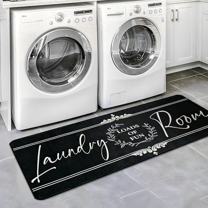 Laundry Room Rug Runner 24"X72" Non Slip Farmhouse Mats Organization and Washable Floor Long Rugs for Laundry Room Accessories Mudroom Kitchen Bathroom Area Rugs Decor