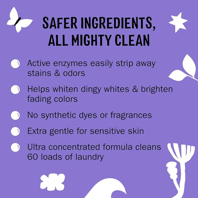 Molly's Suds Super Powder Detergent | Extra Strength Laundry Soap, Stain Fighting | Sensitive Skin | Simple, Effective Ingredients | 60 Loads - Lavender