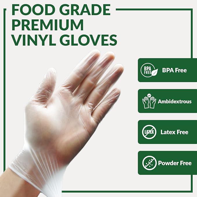 GORILLA SUPPLY Large Vinyl Gloves, Clear, Unisex, Disposable, 1000 Count