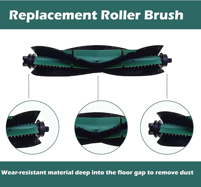 DovLazm 19 Pcs Replacement Parts for iRobot Roomba Combo Essential Q0120 Y0140 Q0520 Y0110 Y0120 Y0142 Q011 Robot Vacuum Cleaner Accessories，2 Roller Brushes，4 Filters，4 Mop pads，8 Side Brushes