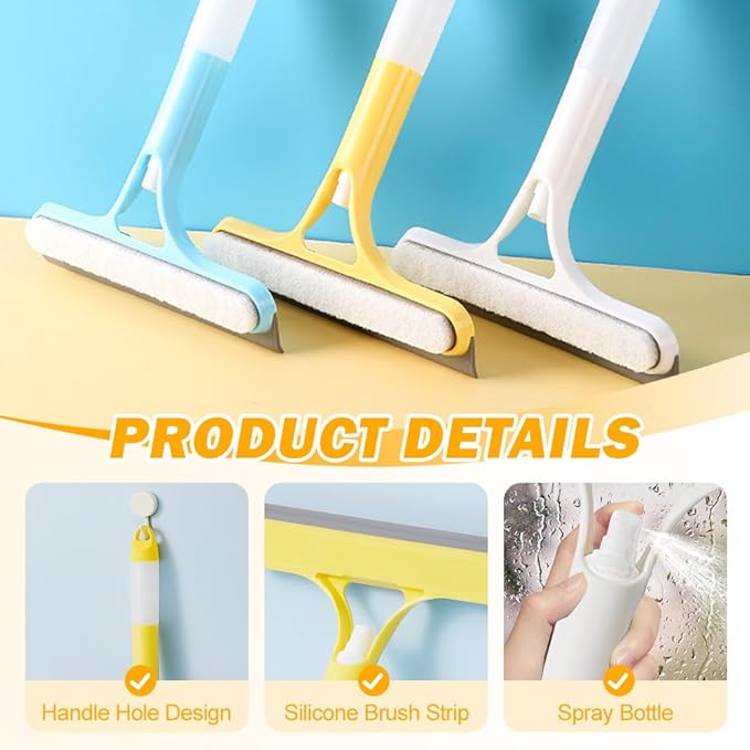 3 in 1 Window Cleaning Scraper, 3 in 1 Squeegee for Window Cleaning, All Purpose Window Cleaner Tool for Windows, All-Purpose Window Cleaner Tools (White)