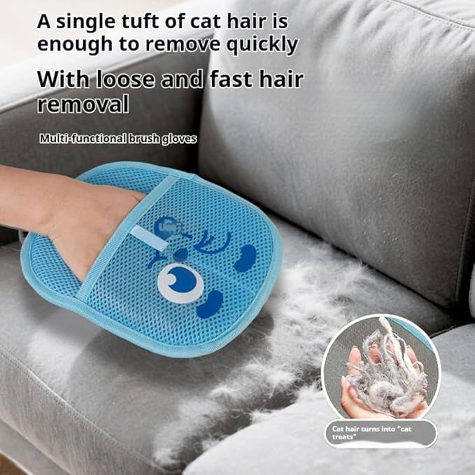 Sibkuy 2025 Thickened Electrostatic Pet Hair Removal Gloves for Dogs & Cats，Reusable & Washable Cat Hair Removal Glove, Pet Hair Remover Tool for Furniture Clothing, Couch, Carpet, Car Seat, Bed