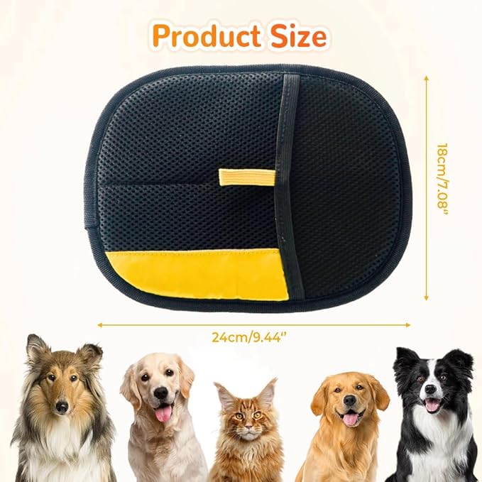 KOURRTER Pet Hair Removal Glove for Cats & Dogs, Upgraded Thickened Double Sided Grooming Glove, Powerful Cat Grooming Gloves, Reusable Hair Remover Glove for Couch, Furniture, Carpet, Curtain (2pcs)
