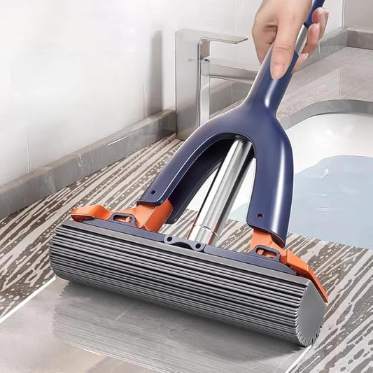 Mizivn Portable Self Squeeze Mini Mop, Small Mop Cleaning Sponge mop for kitchen Counter Desktop (Navy Blue)