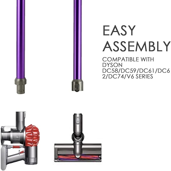 Replacement Wand Extension Tube for Dyson V6 /DC62/DC74 Models,Quick Release Wand Accessories Compatible with Dyson Cordless Stick Vacuum Cleaner of DC58/DC59/DC61/V6 Series (Purple)