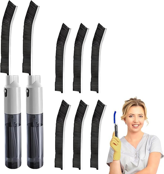 Crevice Cleaning Brush, 2025 New Crevice Cleaning Scrub Brush, Multi-purpose Grout Brush for Bathroom, Durable Sink Cleaning Tool for Kitchen, Portable Toilet Cleaning Brush for Home Users (White-2pc)
