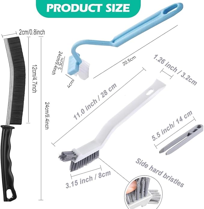 Xemnys Toilet Brush, Deep Cleaner Silicone Toilet Brushes with Long Handle, Toilet Rim Corner Crevice and Tile Grout Groove Gap Cleaning Brush for Home, Bathroom, Shower, Small Spaces