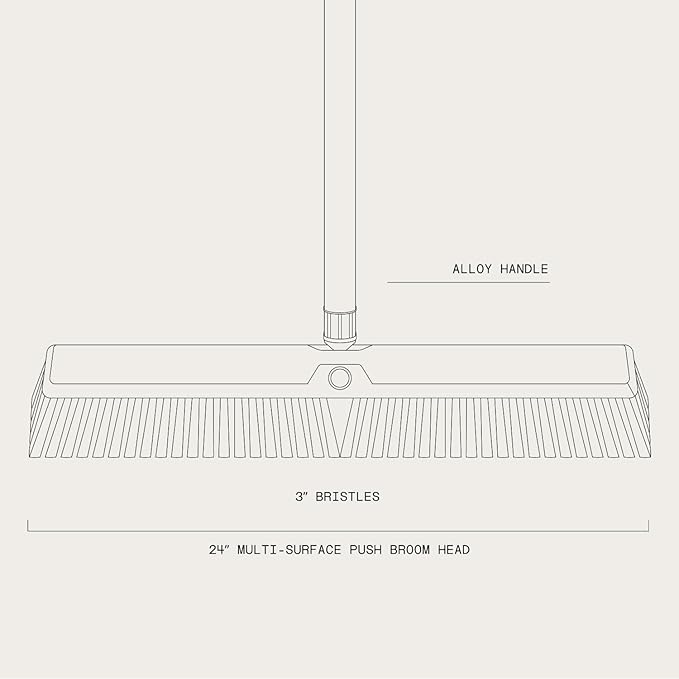 Tidy Tools Large 24'' Multi-Surface Push Broom with Alloy Handle