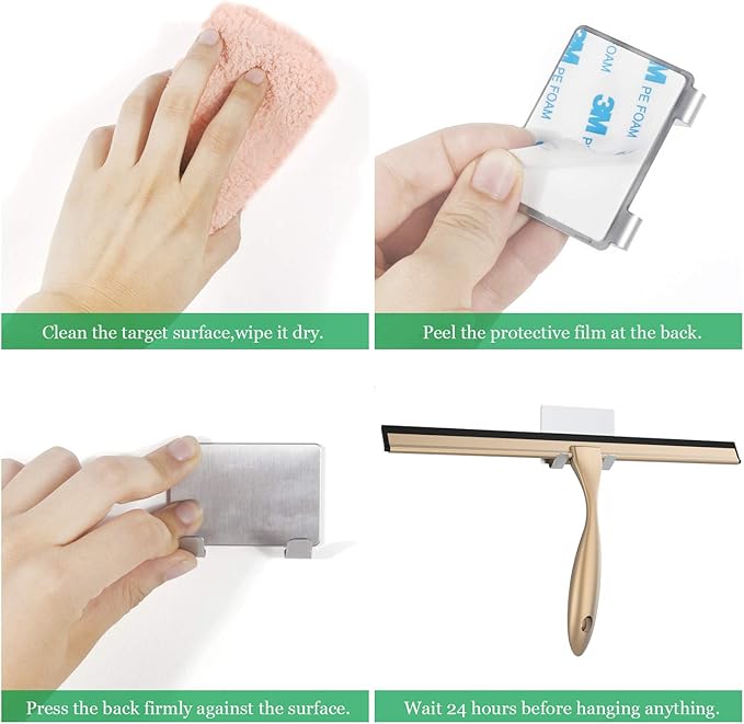 LPOLER Stainless Steel Squeegee for Shower Doors, All-Purpose Shower Squeegee for Bathroom, Window and Car Glass, 14 Inches