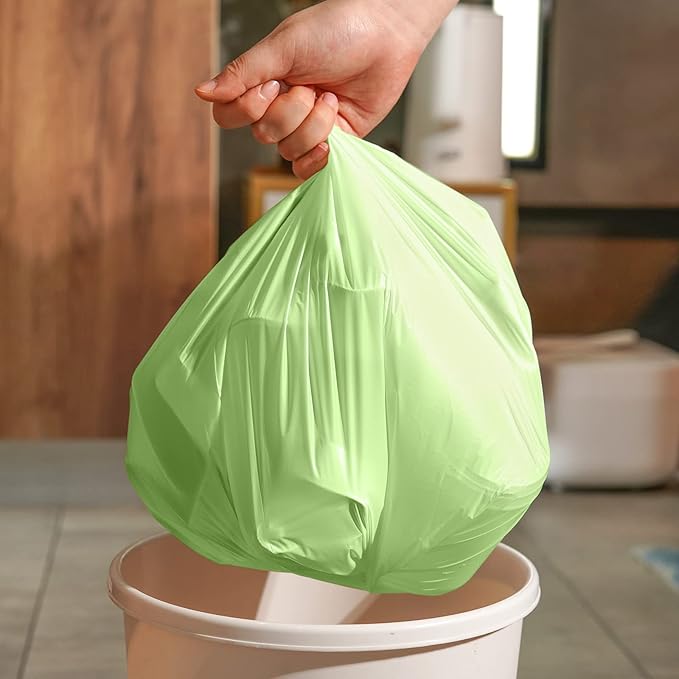 Eargardin Compostable Trash Bags 2.6 Gallon 100 Counts Compost Small Garbage Bag for Kitchen Bathroom BPI Certified, Green