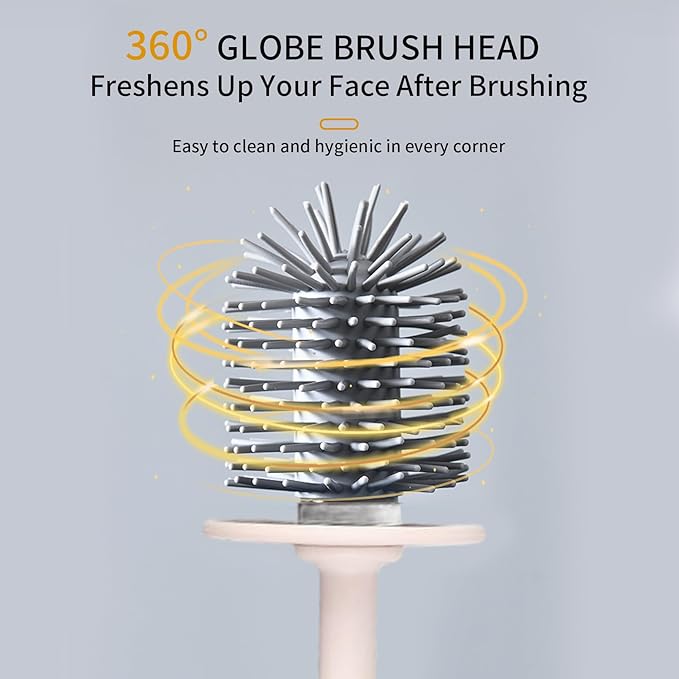 MOUMOUTEN Toilet Brush Set, Bathroom Accessories, Toilet Bowl Cleaners, Deep Cleansing Multifunctional Hanging Toilet Brush Set for Bathroom(Cherry Blossom Pink)