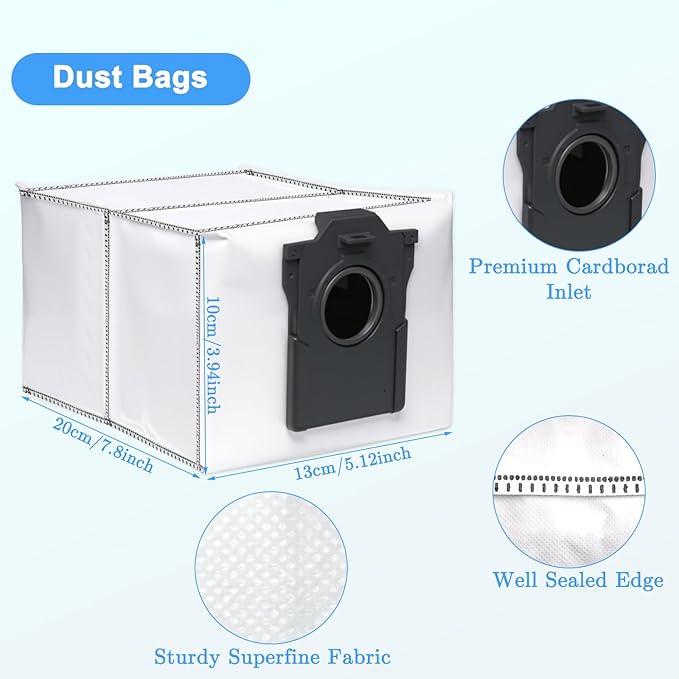 Resflyar 31 PCS Replacement Parts for Dreame X40 Ultra/Master/ L40 Ultra, MOVA P10/ P50 Pro Ultra Vacuum Cleaner, 2 Main Brushes 6 HEPA Filters 6 Dust Bags 6 Side Brushes 8 Mop Pads 1 Cleaning Brush