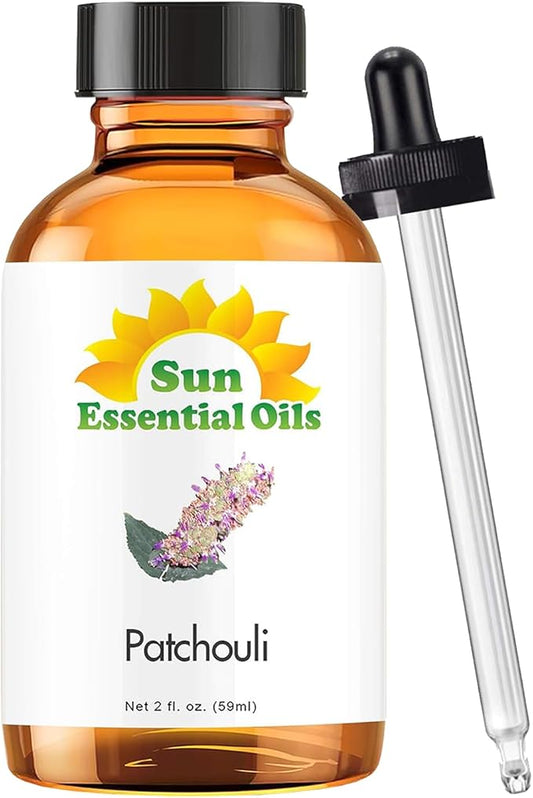 Sun Essential Oils Patchouli Essential Oil, 2oz – Aromatherapy Oil for Diffusers