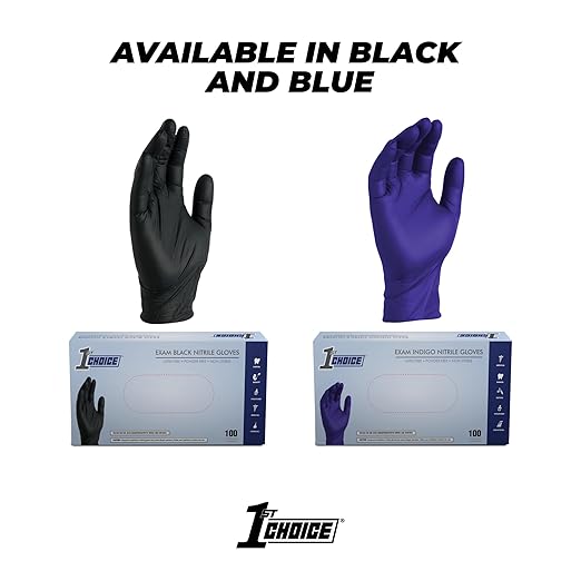 1st Choice Nitrile Disposable Gloves Indigo Nitrile Medium Gloves Disposable Latex Free Exam Grade Gloves 2 Boxes of 100
