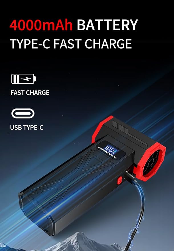 Aicevoos AS-S50 Electric Air Duster-130000RPM Super Power Cordless Air Duster, 4-Gear Adjustable Mini Blower with Fast Charging, Dust Blower for Computer, Keyboard, House, Outdoor and Car