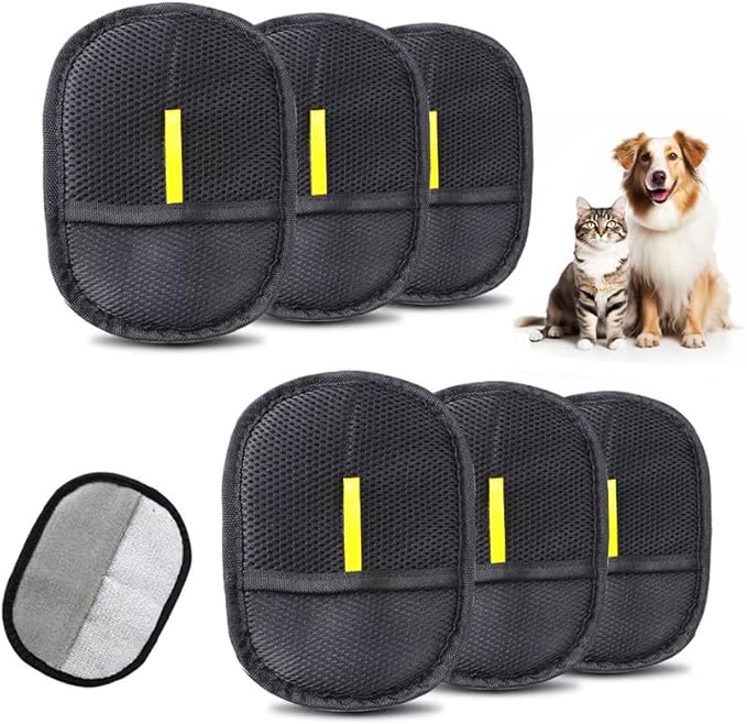 wxtylymxzdzq 3-Pack Pet Hair Remover Brushing Gloves – Remove Fur from Clothing, Furniture, Car Seats, Bedding & Upholstery